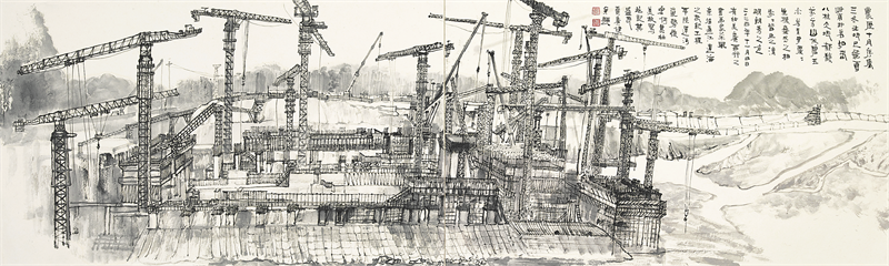 1《平陆运河工地写生》（国画）39×130cm.png