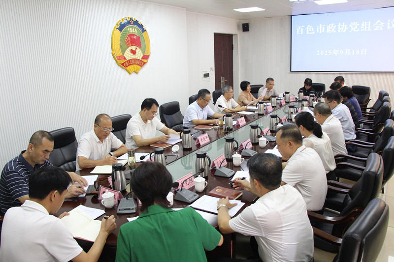 百色市政协召开党组会议
